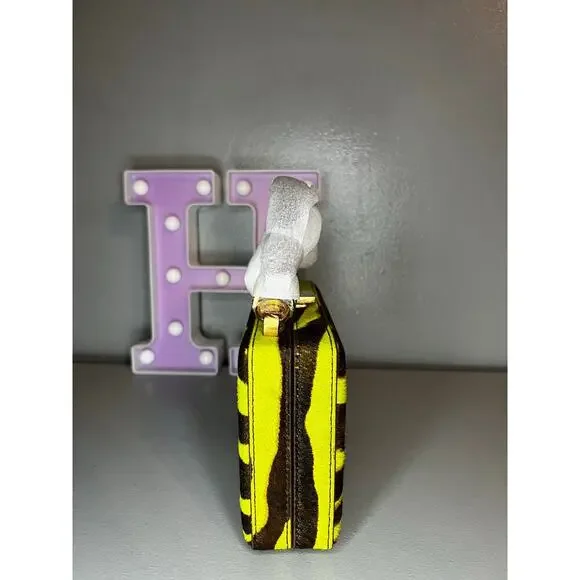 Brandon Blackwood Slim Trunk in Green Zebra Ponyhair with Brass Hardware - Picture 3 of 8